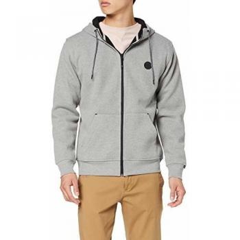 Quiksilver Marble Strelley-Sudadera Gofrada Reforzada con Capucha Y Cremallera para Hombre, Medium Grey Heather, L