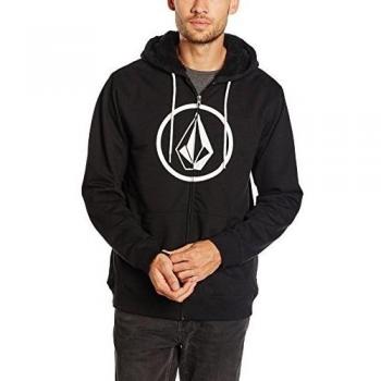 Volcom Stoned Lined Zip - Sudadera con capucha para hombre, color negro, talla M