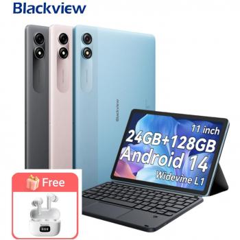 Tableta Blackview Tab 90, 24GB RAM, 128GB almacenamiento, Android 14, 4G LTE, pantalla de 10.92 pulgadas
