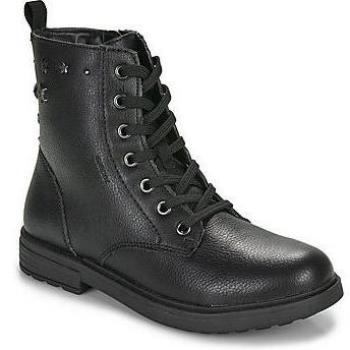 Botas Geox J Eclair para niña, estilo militar con detalle de tachuelas y cremallera, color negro