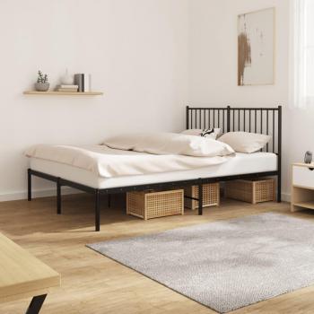 Cabecero de cama negro 140x190 cm con estructura metálica