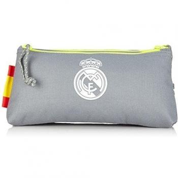 Safta Real Madrid Neceser Doble Pequeño, Color Gris