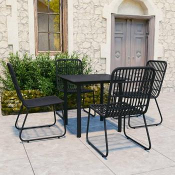 5-Piece Outdoor Dining Set with Poly Rattan and Glass