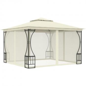 Cenador con Cortinas VidaXL 300x300x265cm Velador Mosquitera Color Crema y Antracita
