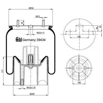 FEBI BILSTEIN Fuelle de suspensión neumática 39434
