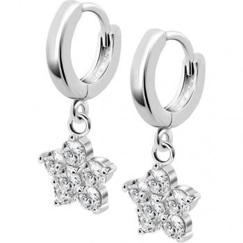 Pendientes Lotus Silver LP3715-4/1 con Circonita y Motivo Estrella en Plata Brillante