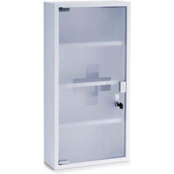 Zeller 18122 Armario para Medicinas, Acero Inoxidable, Blanco, 30x12x60 cm