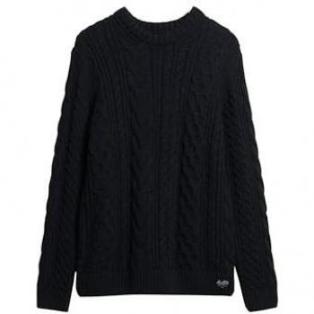 Superdry Men's Jacob Cable Knit Sweater - Navy, Size XL