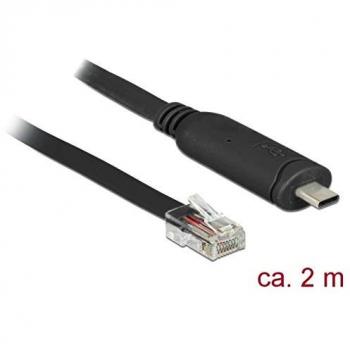Adaptador USB-C a RS-232 RJ45 de 2 m - Negro