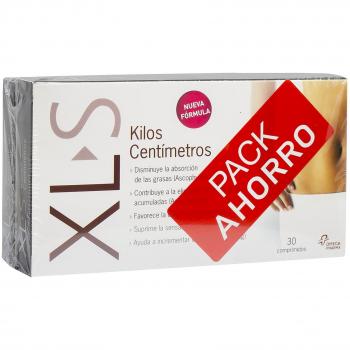 XLS Medical Kilos Centímetros Captagrasas Adelgazante, Tratamiento Para Perder Peso, Reductor De Apetito Con Guaraná Y Ginseng - Pack Duplo 2 X 30 Comprimidos, 1 Mes De Tratamiento