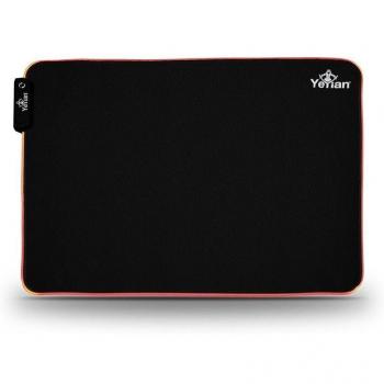 Mousepad Gamer Yeyian Krieg 2035, 44 x 35.5 cm, Grosor 3mm, Antiderrapante, Negro con Iluminación RGB