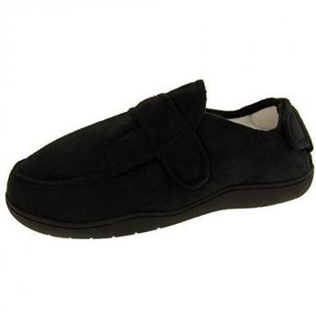 Footwear Studio Hombre Negro Ajustable De Velcro Zapatillas Ortopédica EU 39-40