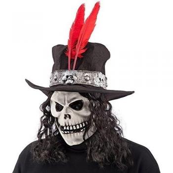 Carnival Toys 01426 - máscara de calavera con el pelo y el sombrero