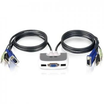 IOGEAR 2 Puerto compacto PS / 2 KVM Switch w/built-in de 6 pies de cable