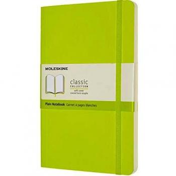 Moleskine - Cuaderno Clásico con Hojas en Blanco, Tapa Blanda y Cierre con Goma Elástica, Tamaño Grande 13 x 21 cm, Color Verde Limón, 240 Páginas