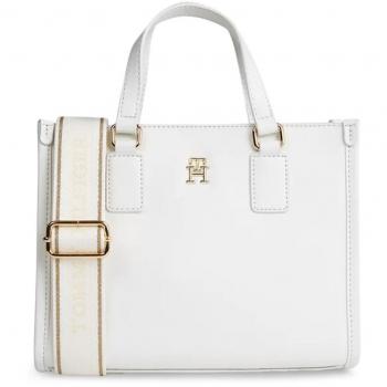 Tommy Hilfiger Monotype Mini Tote Bag - White Women's Handbag with Adjustable Strap