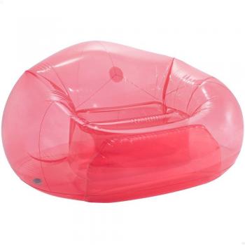 Sillón hinchable individual rosa transparente 137x127x74 cm Intex
