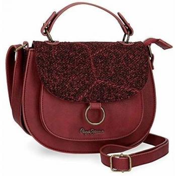Pepe Jeans Claire Bandolera con solapa Rojo 28x20x10 cms Piel Sintética