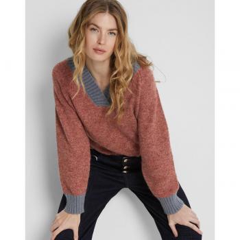 Jersey oversized de cuello pico para mujer