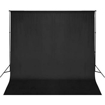 vidaXL Sistema de Soporte Fondo de Fotografía Negro 600x300 cm Apoyo de Telón
