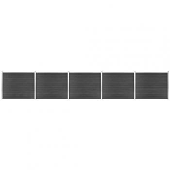 Set de panel de valla WPC gris 872x146 cm