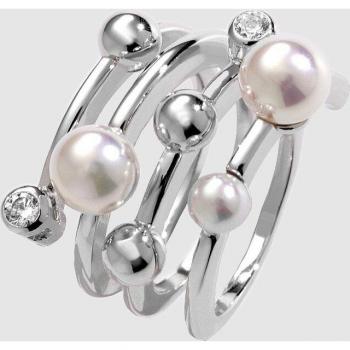 Anillo Majorica Cercle de Plata con Perlas y Circonitas
