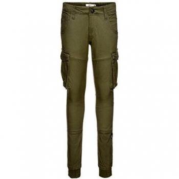 Boys' Cargo Trousers in Deep Lichen Green - NITBAMGO Regular Fit