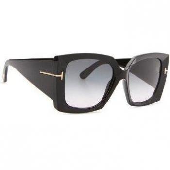 Tom Ford Jacquetta FT0921 01B 54 Square Degraded Sunglasses for Women, Black, Size: 54 MM with Original Case