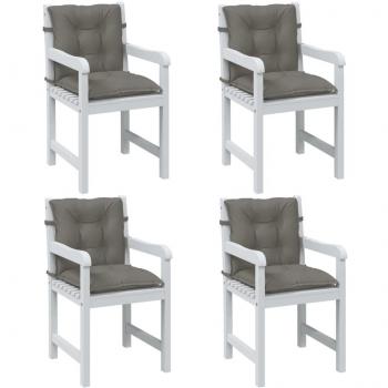 Cojines para silla respaldo bajo 4 unidades tela 100x50x7 cm color antracita melange, gris claro melange y gris oscuro melange