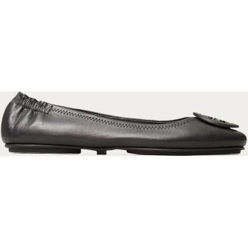Tory Burch Women's Minnie Travel Leather Ballet Flats - Perfect Black - Size 9