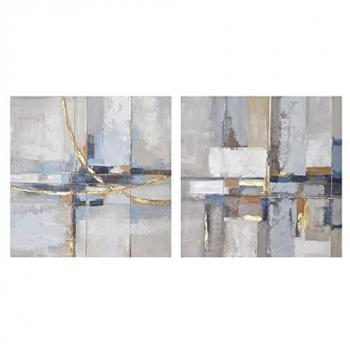 Cuadro Abstracto Urbano DKD Home Decor 100 x 3 x 100 cm (2 Unidades)