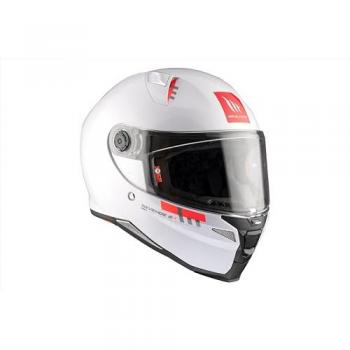Mt Helmets Casco Integral Revenge II S Solid - Color Blanco, diseño aerodinámico, carcasa de policarbonato, sistema de ventilación eficiente, forro interior desmontable y lavable, cierre de doble anilla