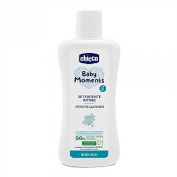 Detergente Íntimo Chicco Baby Moments 200ml - Arricchito con Camomilla, Delicado para Piel Sensible, 0+ Meses