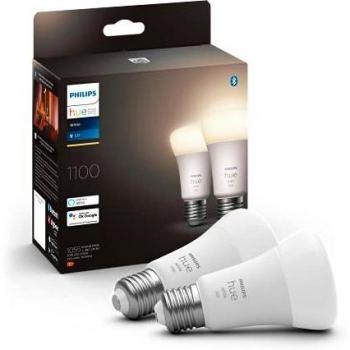 Philips Hue White Ambiance A60 E27 LED Smart Bulb, 9.5W, Warm White Light, 2-Pack