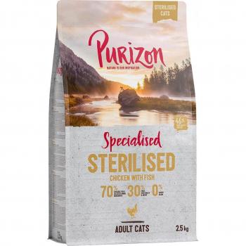 Purizon Adult Sterilised Chicken & Fish Grain-Free Cat Food - 6.5kg (5.5kg + 1kg Free)