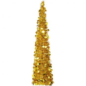 vidaXL Pop-up Artificial Christmas Tree Gold 150 cm PET