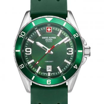 Reloj Suizo Militar Alpine® Sierra 7034.1834, 42mm, Resistente al Agua 10ATM, Color Plata y Verde