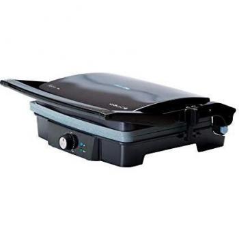 UNIVERSALBLUE Grill Eléctrico 2000W | Sandwichera Plancha Grande | Apertura 180º | Acero Inoxidable | Tirador con Tacto frío