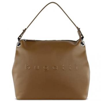 Bolso de hombro espacioso Bugatti Daphne 33 cm de auténtico cuero marrón