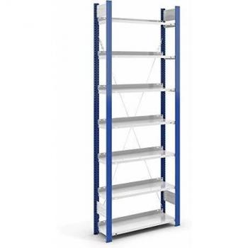 Estantería ensamblable para archivadores, altura 2350 mm, dimensiones 750 x 300 mm, color azul/gris