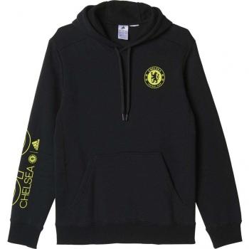 adidas Chelsea Co Hood - Sudadera para hombre, color negro / amarillo, talla S