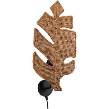 Lámpara de Pared Hoja de Rattan STYLE HOME, Lámpara de Pie Romimex Natural 35 x 180 x 5 cm Hoja de Planta