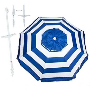 Sombrilla de Acero Tintado 180 cm con Espiral y Manetas - Protección Total UV, 8 Varillas, Marca de Calidad Crevicosta
