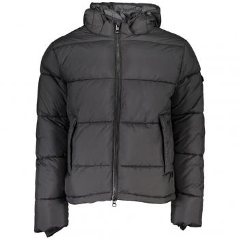North Sails Eco-friendly Black Polyester Jacket with Removable Hood - XL