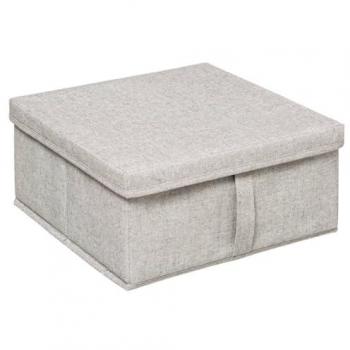Caja de Almacenaje Orga 31x15 cm Gris Claro con Cubre Polycotton - 5five