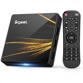 Android TV Box 10.0【4GB RAM+64GB ROM】 Bqeel TV Box Android RK3318 Quad-Core 64bit Cortex-A53 con 2k*4K UHD H.265 , 5GHz / 2.4GHz WiFi ,BT 4.0 ,USB 3.0 Smart TV Box