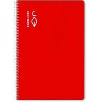 Cuaderno Espiral Tapa Dura Cuarto 50 Hojas Cuadrícula 5x5 Rojo 70g