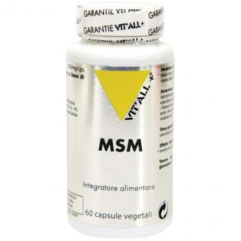 Vit'All+ MSM 1000mg 60 Perlas - Suplemento alimenticio en perlas, contiene 1000 mg de metilsulfonilmetano (MSM) por porción, envase con 60 per