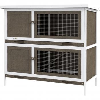 Conejera de Madera para Conejos de 2 Pisos 97x44x91 cm