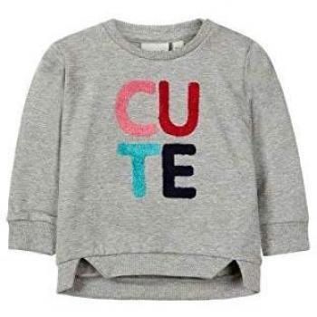NAME IT OMMI - Sudadera para niña, color gris gris 80 cm